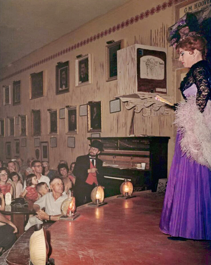 c1950's Long Branch Saloon Boot Hill Performer Show Dodge City Kansas  Postcard